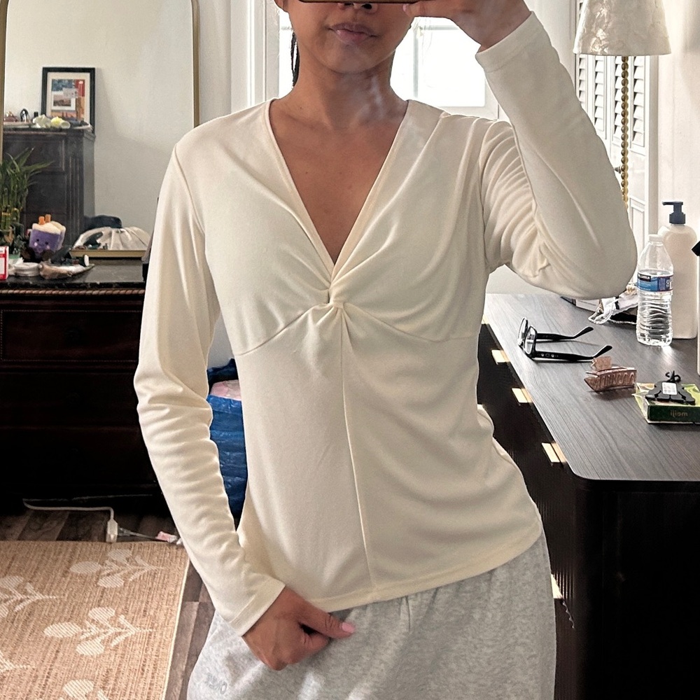 Vintage Cream Long Sleeve Top